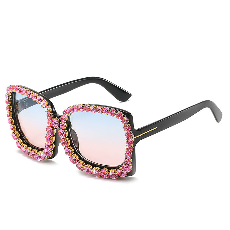 Glamouröse mit Strass besetzte Oversized-Sonnenbrille Brehn
