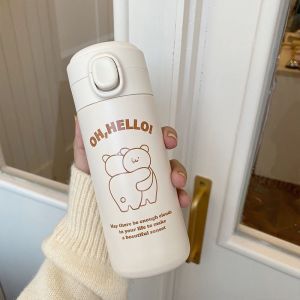Damen Isolier-Trinkflasche mit süßem Tierdesign und praktischem Klappdeckel Brehn