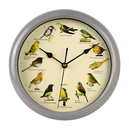Wanduhr mit buntem Vogeldesign Brehn