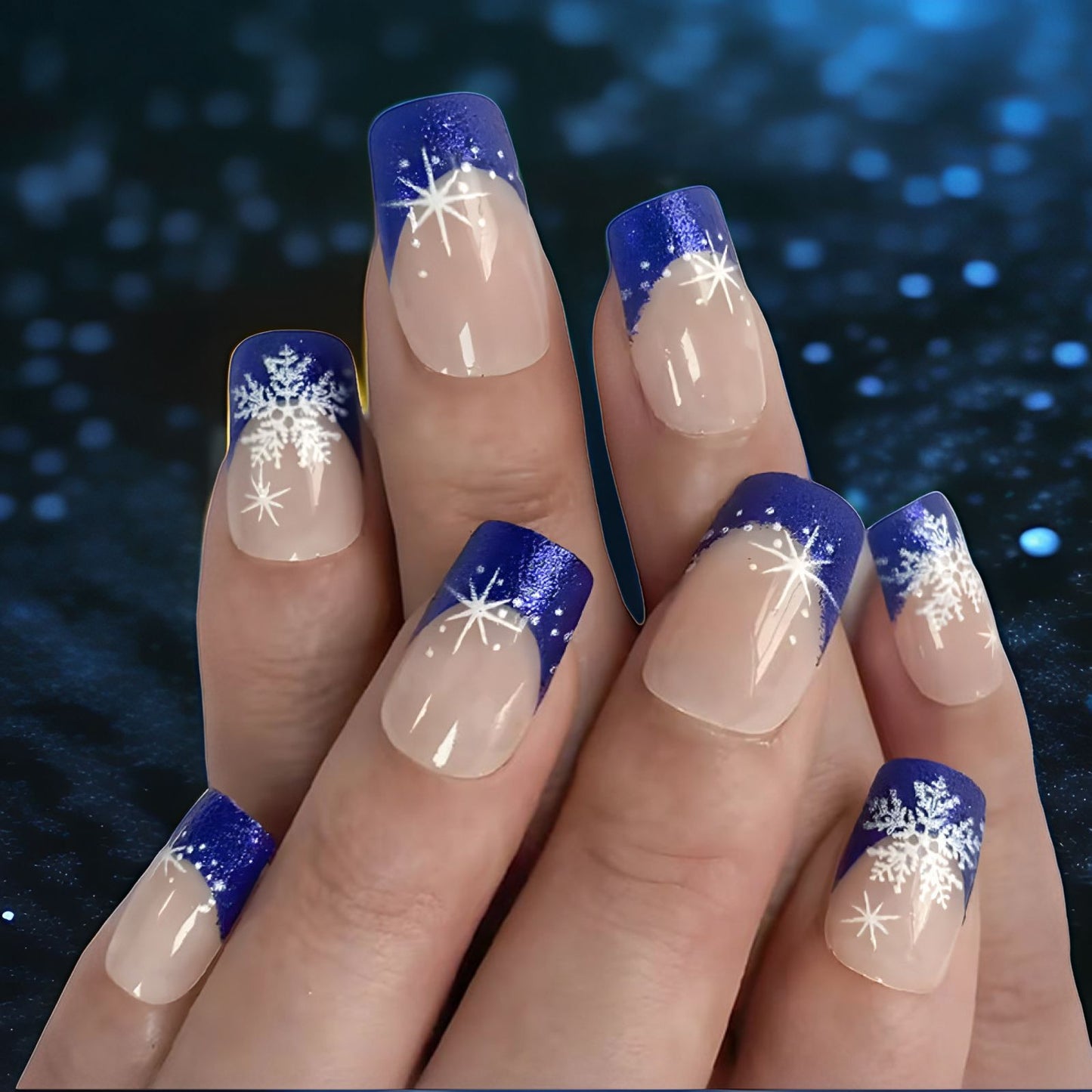 Winter-Themen Presse-On Nagelkunst Brehn