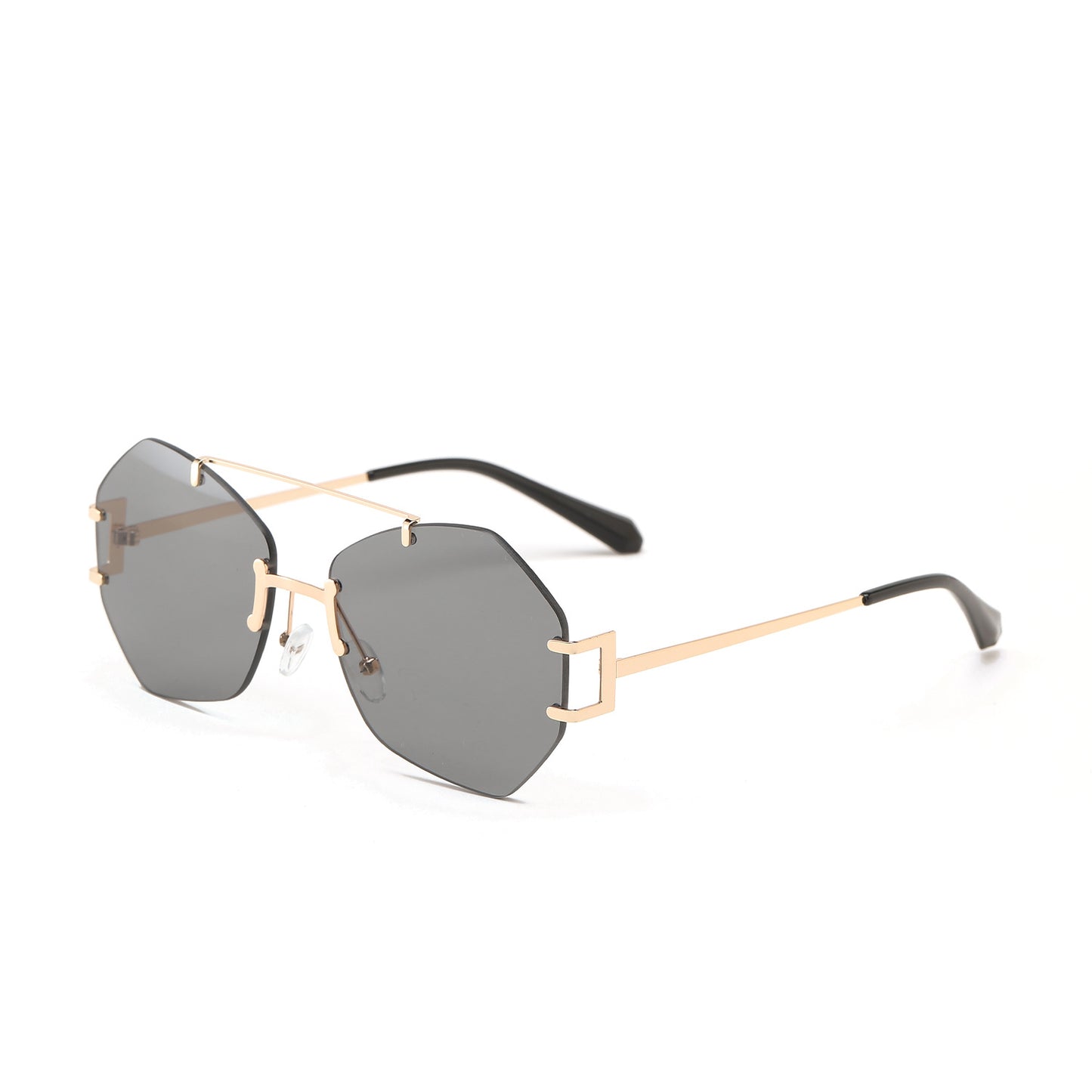 Damen modische achtkantige Sonnenbrille mit filigranem Metallrahmen Brehn