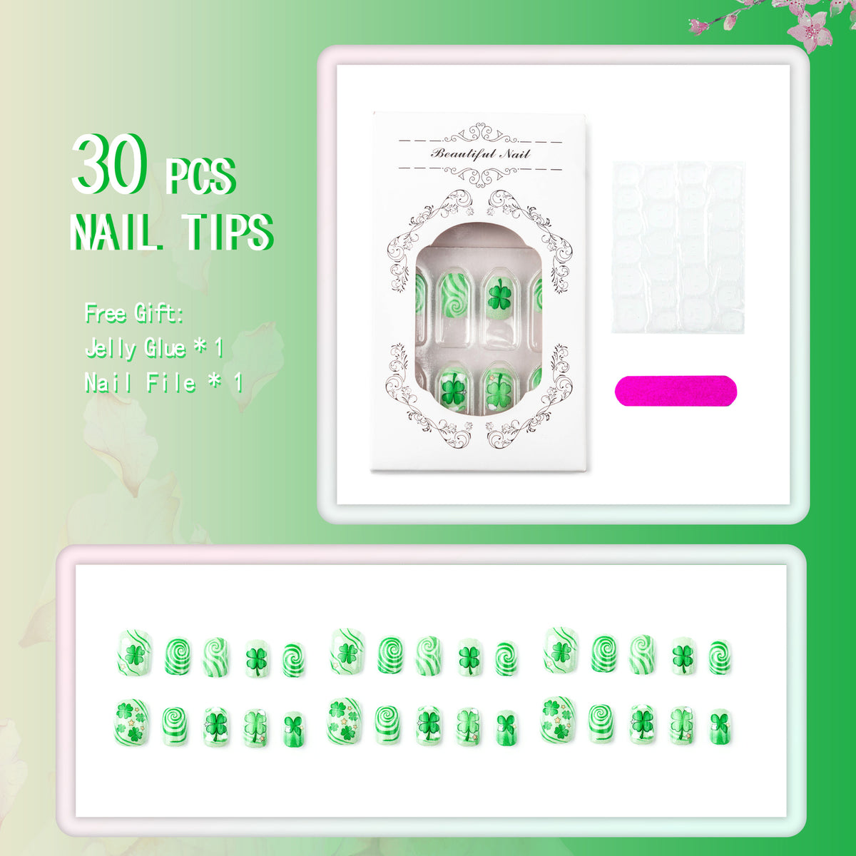 Kreatives St. Patrick's Day Themen Druck-Nagelset