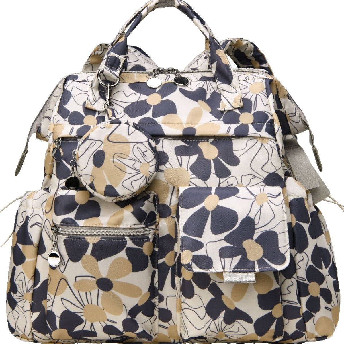 Multi-Taschen Blumen Design Rucksack Brehn