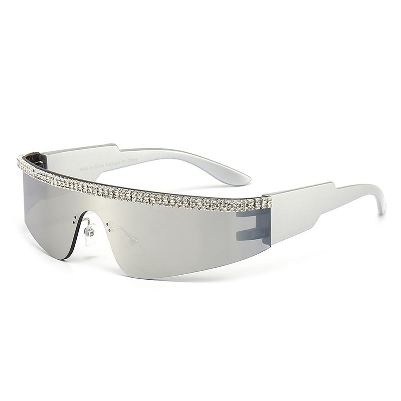 Damen Modische Glamour-Sonnenbrille mit strassverziertem Rahmen Brehn