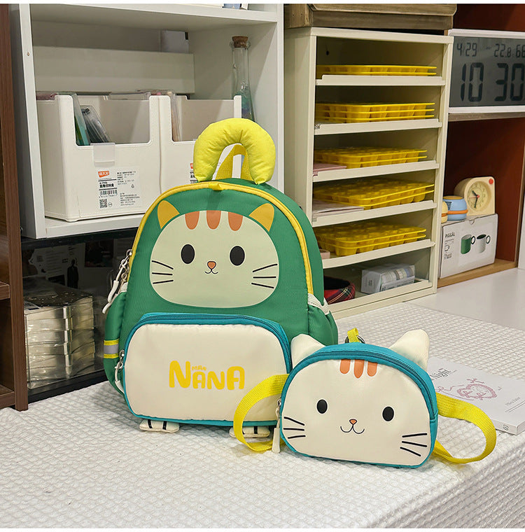 Niedliches Katzen-Thema Schulrucksack-Set