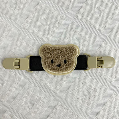 Plüsch Teddy Schnullerclip mit Sicherheitsverschluss und elastischem Band