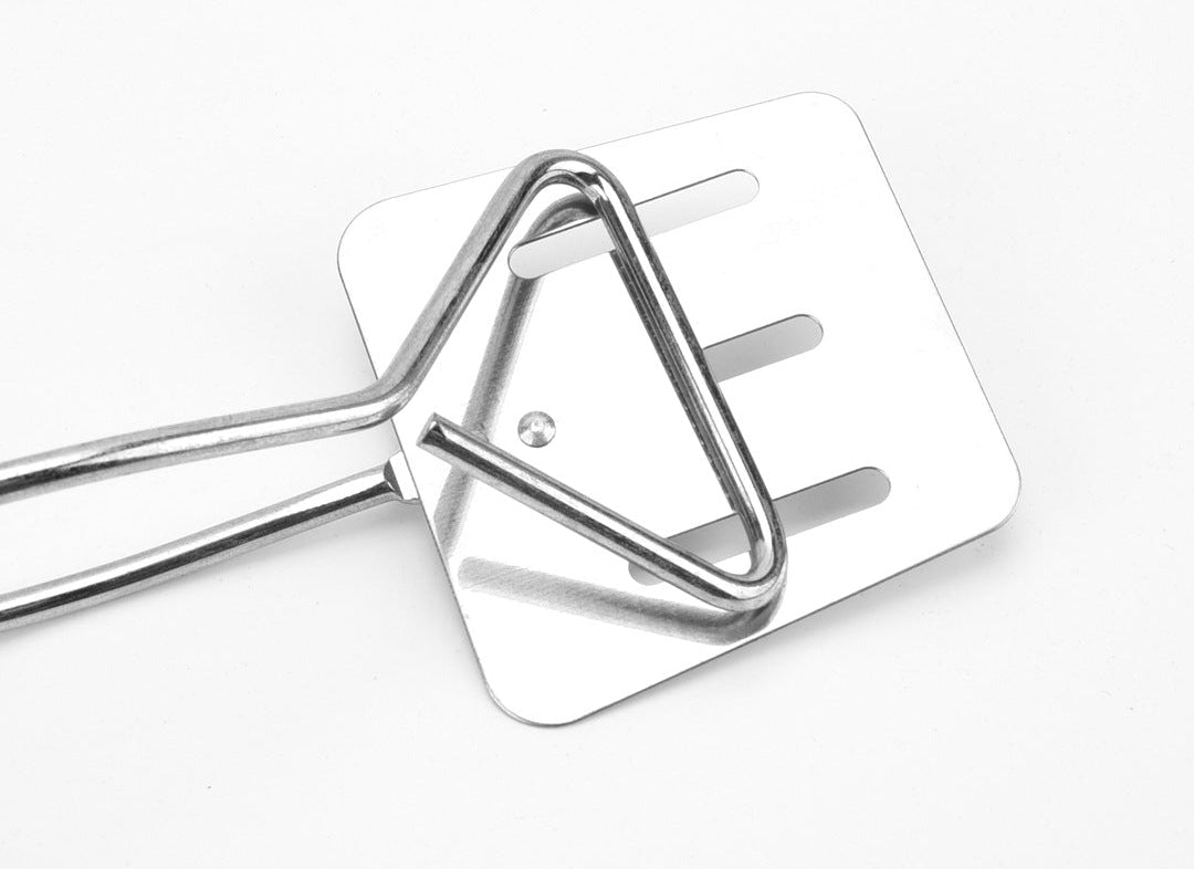 Verstellbare Grillzange mit Flachem Spatelkopf Aus Edelstahl und Silikonbeschichtetem Griff Brehn