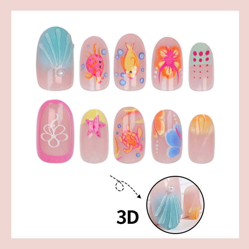 Kunstnagelset mit bunten Blüten- und sommerlichen Designs Brehn