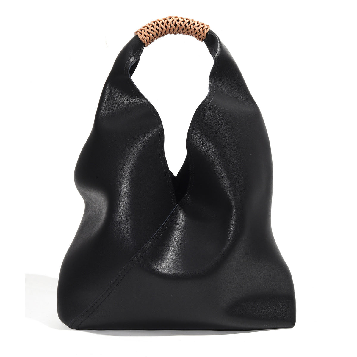 Asymmetrische lässige Hobo-Tasche mit geflochtenem oberen Griff