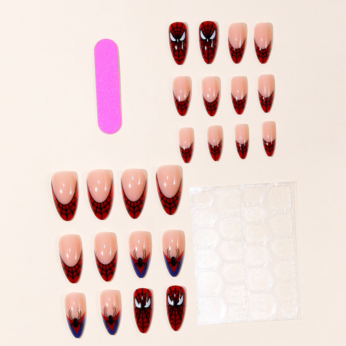 Spider-Man inspirierte Stiletto-Nagelkunst Brehn