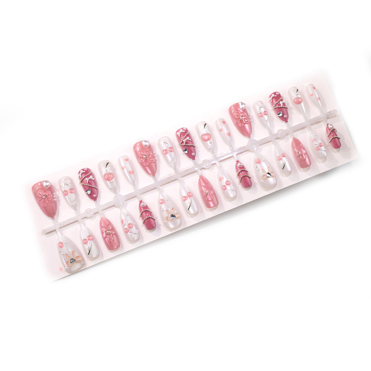Dekorativer Kirschblüten Press-On Nagelkunst Set Brehn