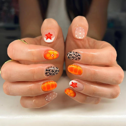 Kunstnagelset mit Trendigen Tier- und Farbmuster Brehn