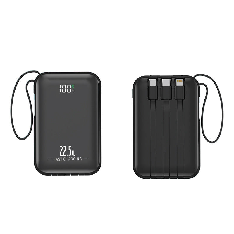 Tragbare Powerbank mit Integrierten Ladekabeln und Schnellladefunktion Brehn