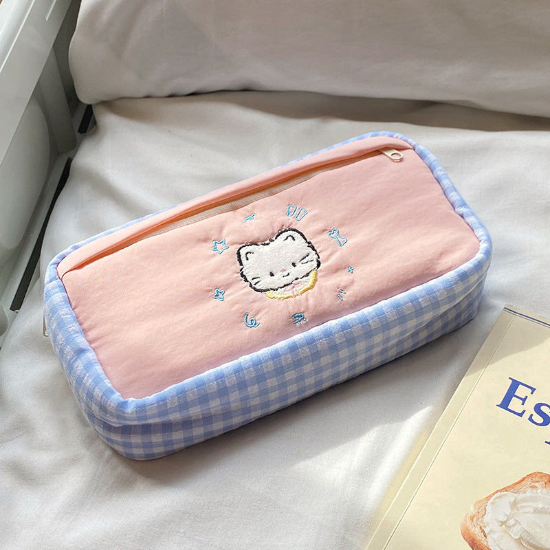 Handgefertigte Kosmetiktasche mit Verspieltem Katzenmotiv Brehn