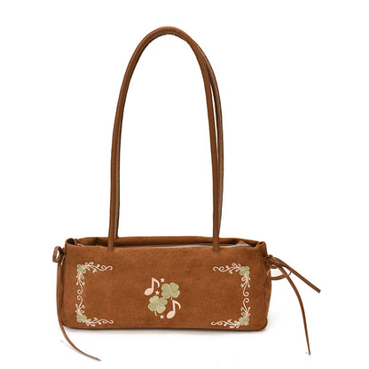 Bestickte Wildleder-Handtasche