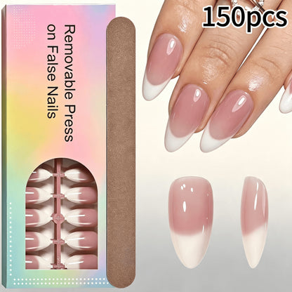 Elegante Gradient French Tip Press-On Nails Brehn