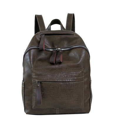 Stylische Krokodil-muster Leder Rucksack Brehn