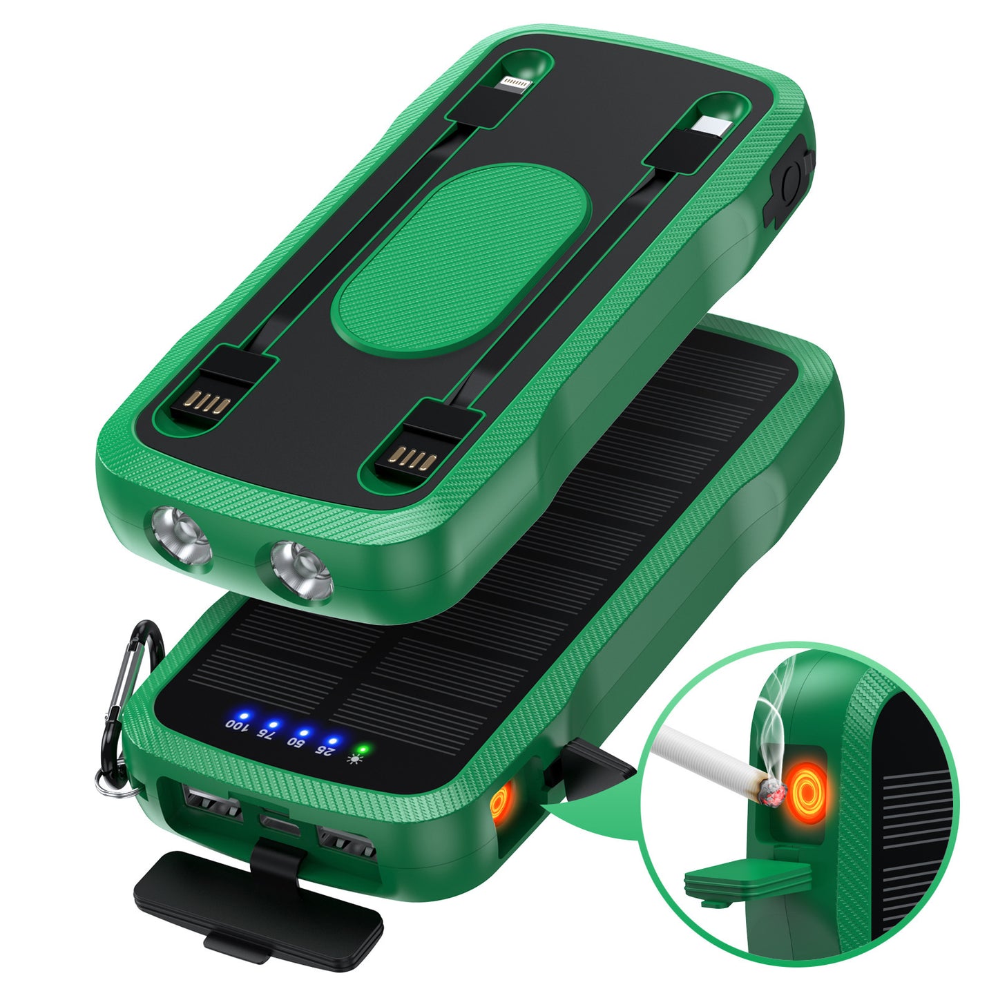Solar-Ladegerät mit Integrierten Usb-Anschlüssen und LED-Lampen Brehn