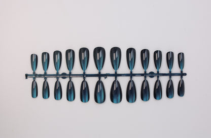 Kunstnagelset mit schimmernden Designs Brehn