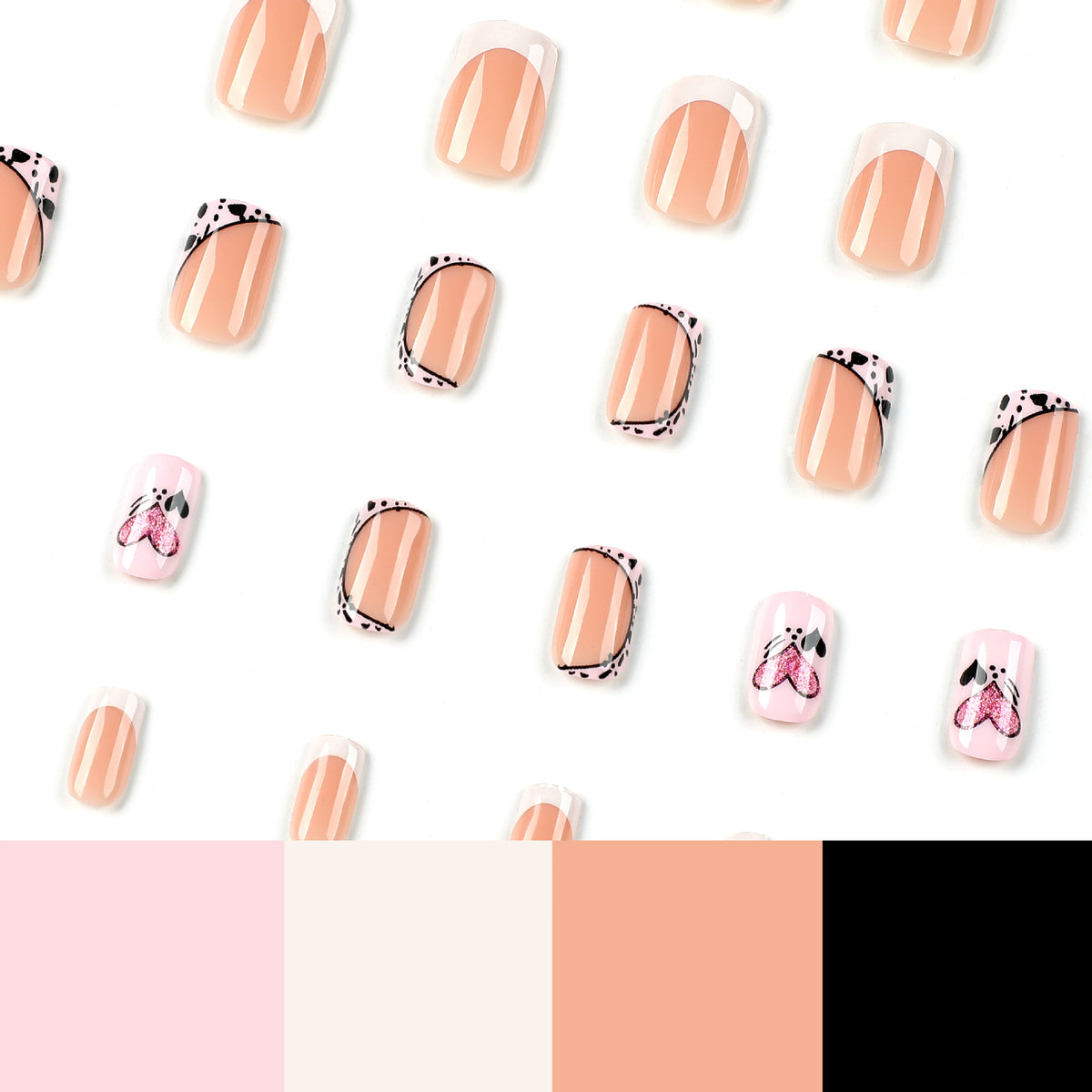 Kunstvolle Nagelkunst mit Herz- und Tiermotiven Brehn