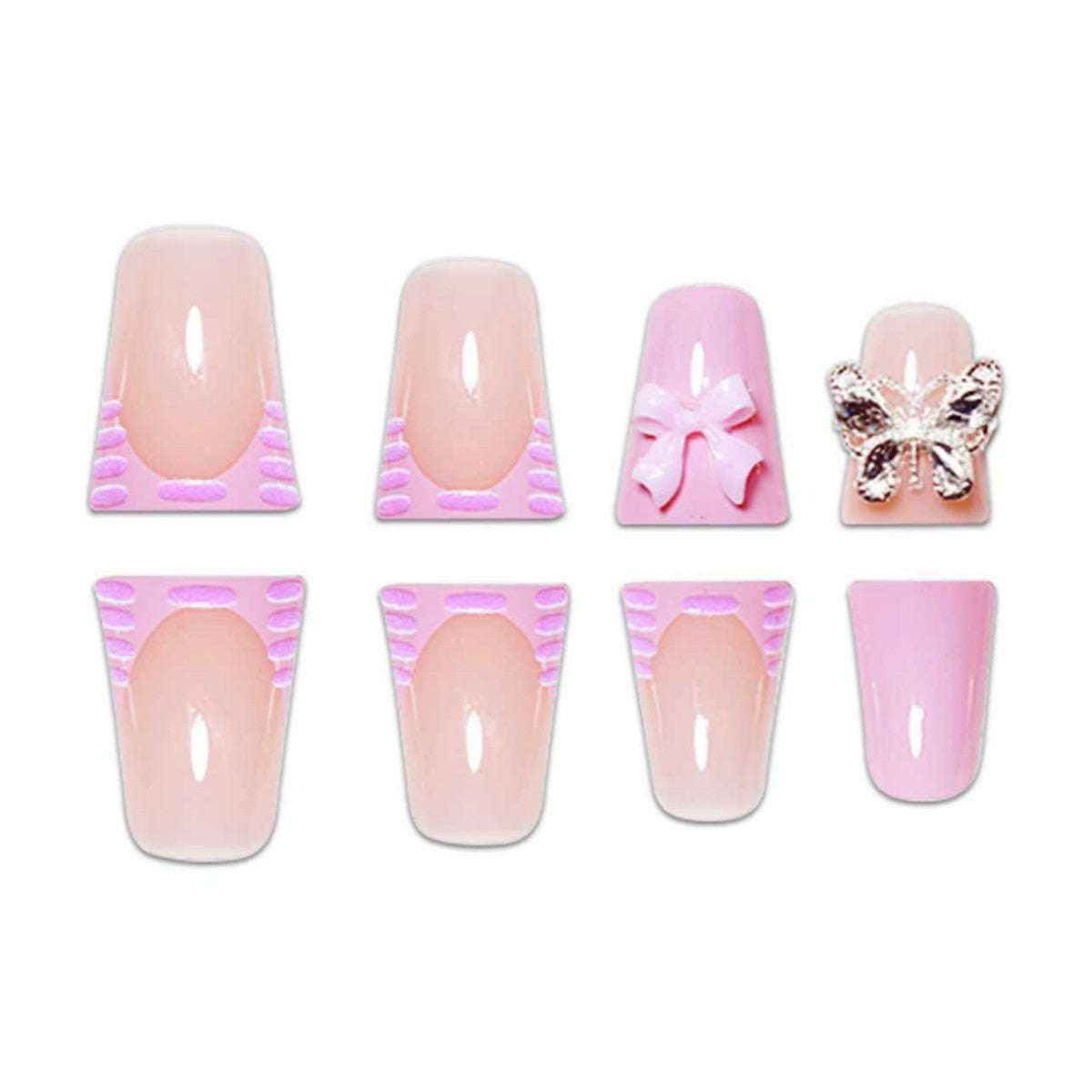 Dekorative von Schmetterlingen inspirierte Nagelverstärkungen Brehn