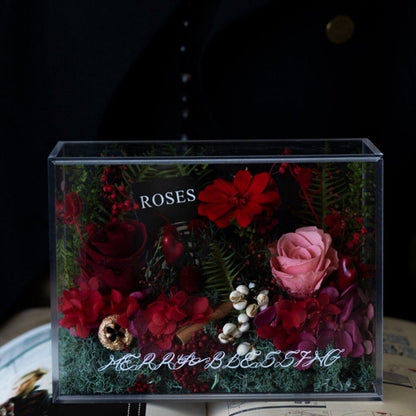 Konservierte Blumenanzeige Box