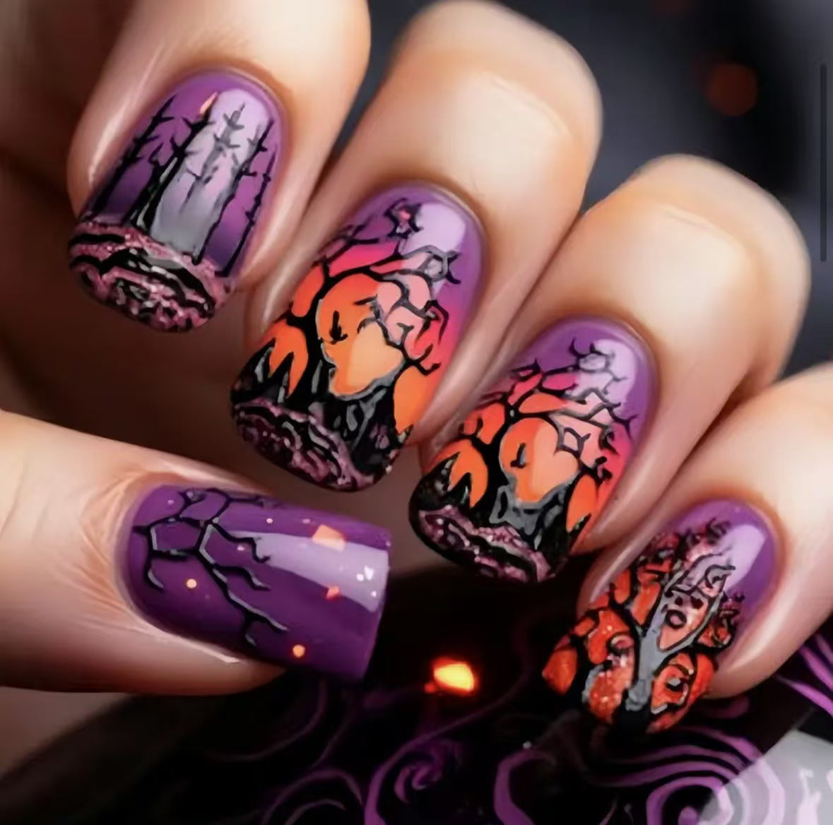 Spooky Night-Themen Gel-Nagelkunst Brehn
