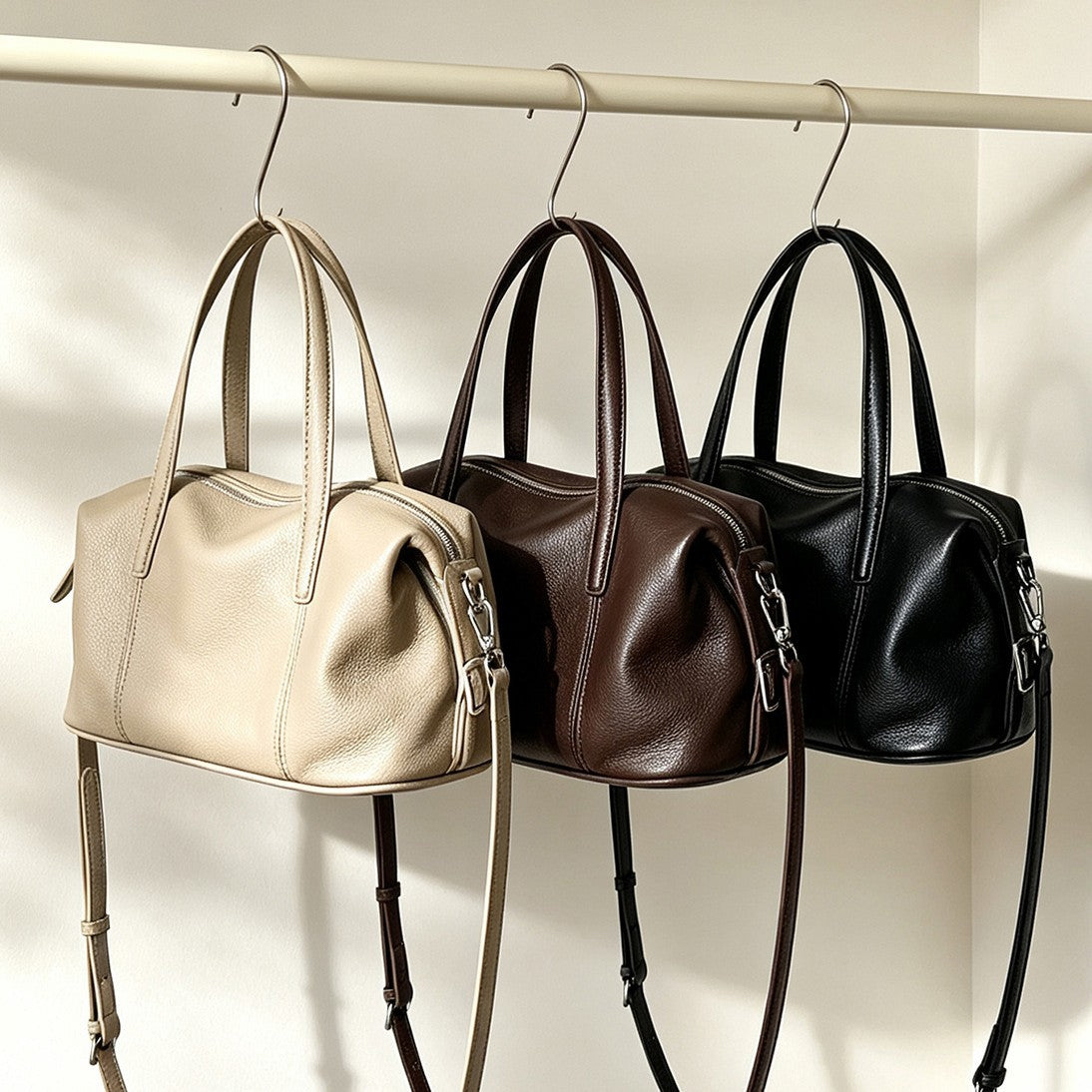 Strukturierte Fass-Top-Handle-Satchel mit abnehmbarem Crossbody-Gurt