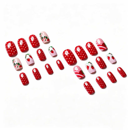 Künstlerisches Erdbeer-Nagelkunst-Design-Kit