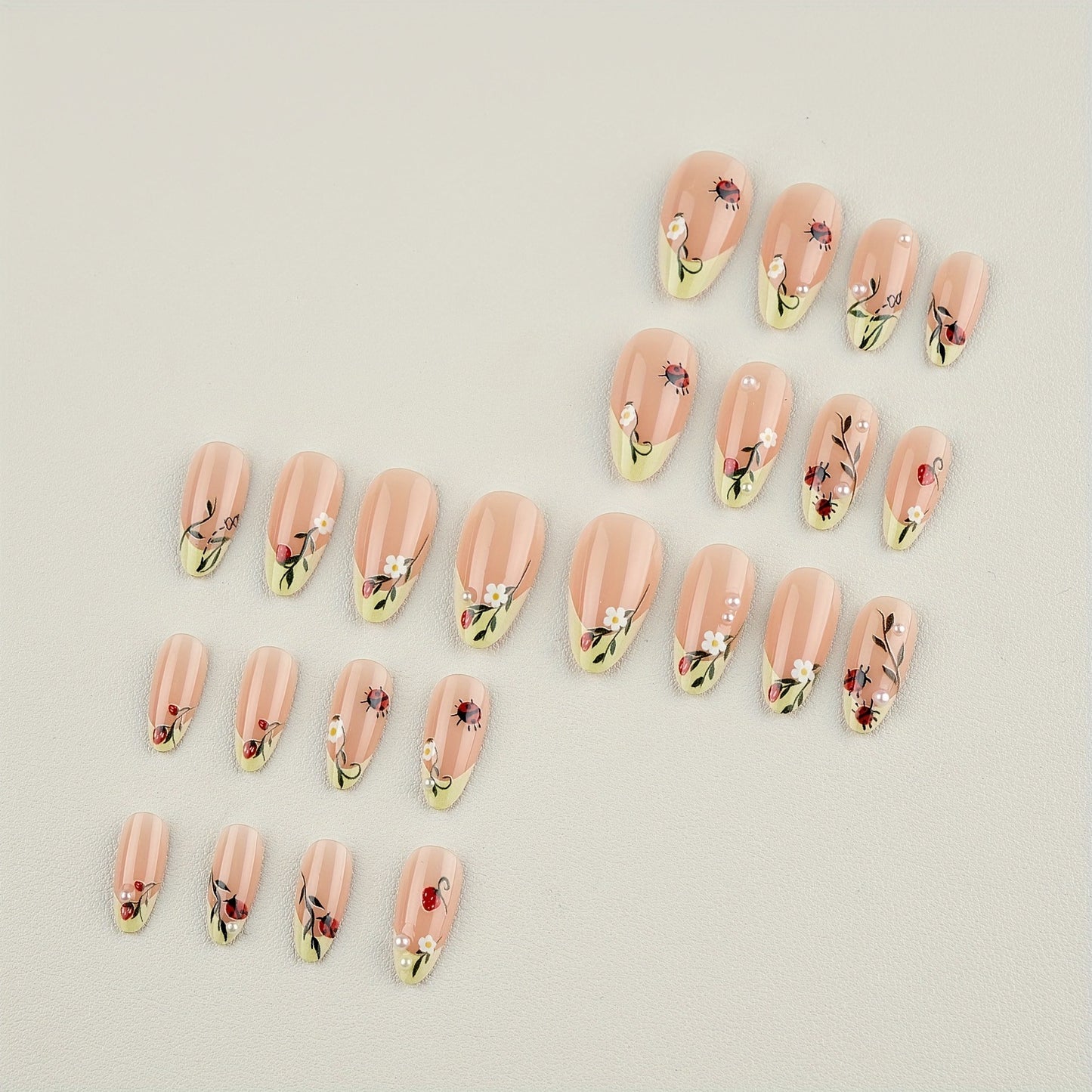 Premium Floral Design Press-On Nails Brehn