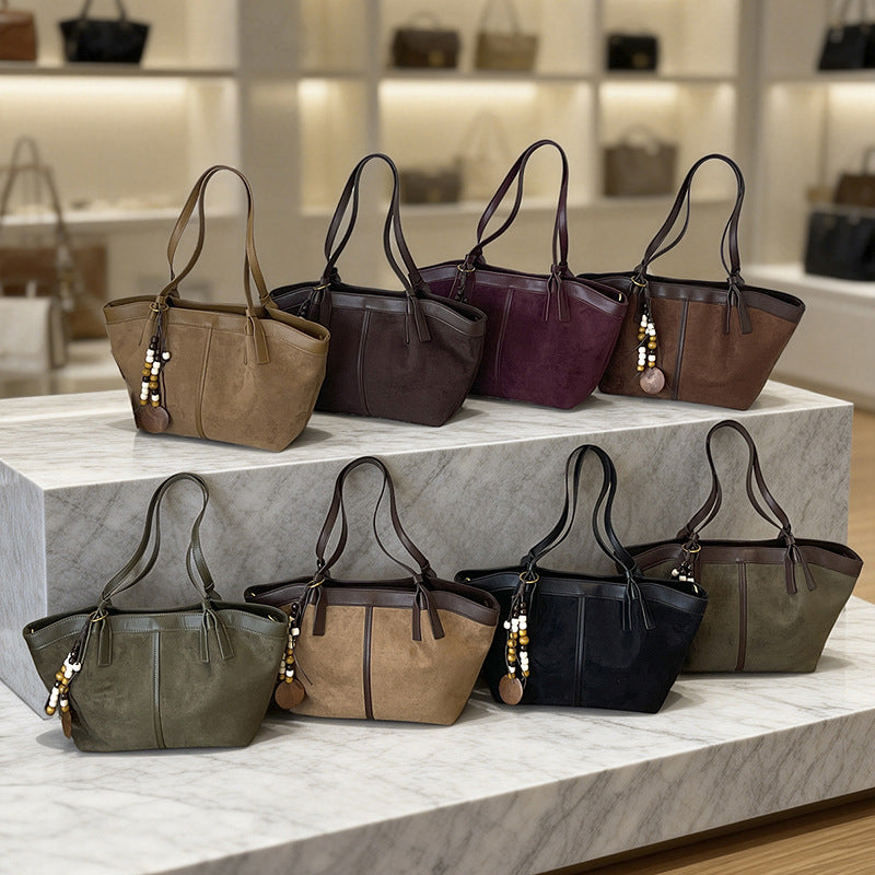Chic Wildleder Tote-Handtasche