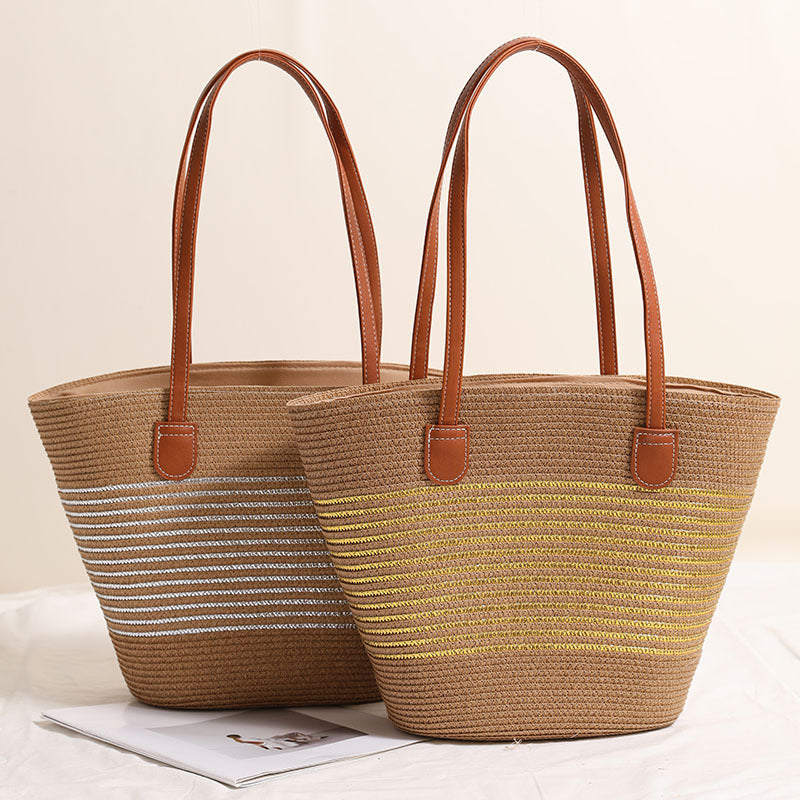 Damen Strandtasche mit robusten Ledergriffen Brehn