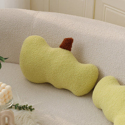 Nierenförmiges Dekokissen aus Bouclé‑Teddy mit weicher Polyesterfüllung Brehn