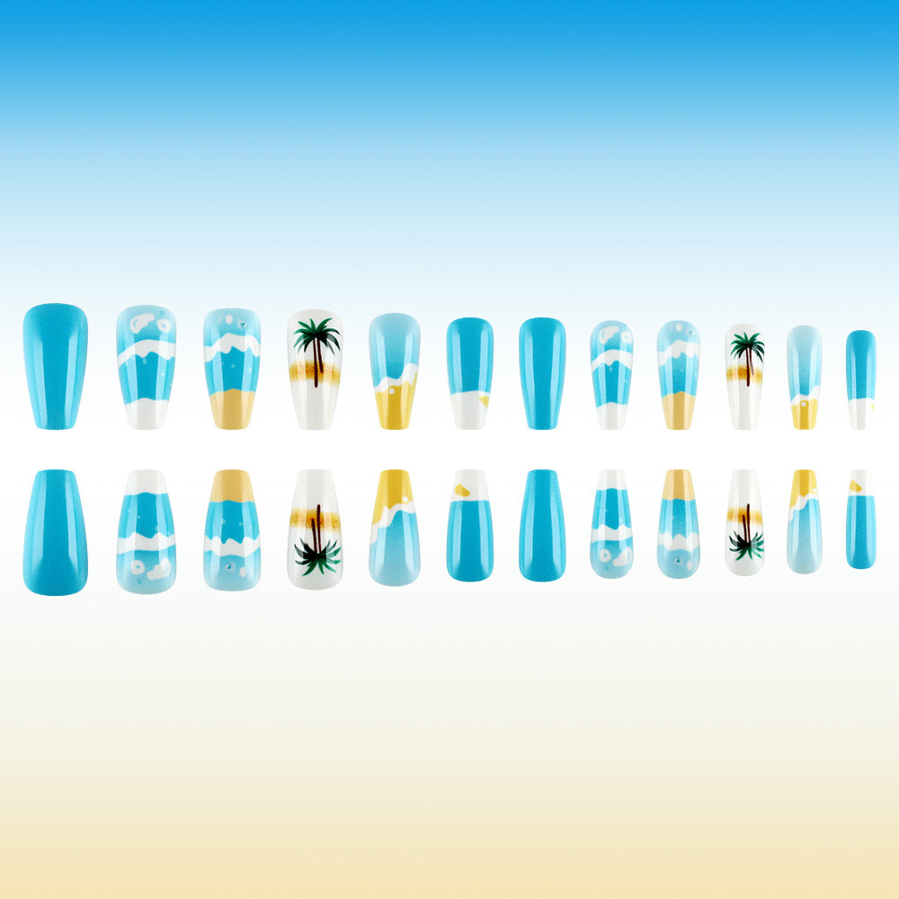 Tropisches Strand-Themen Press-On Nagelset Brehn