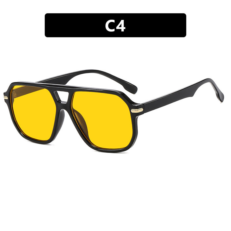 Damen modische Sonnenbrille mit quadratischem Rahmen und auffälligen Gläsern Brehn
