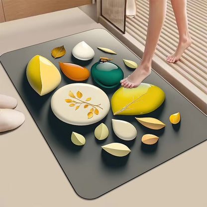 Dekorativer 3D Kieselstein-Design Badematte Brehn