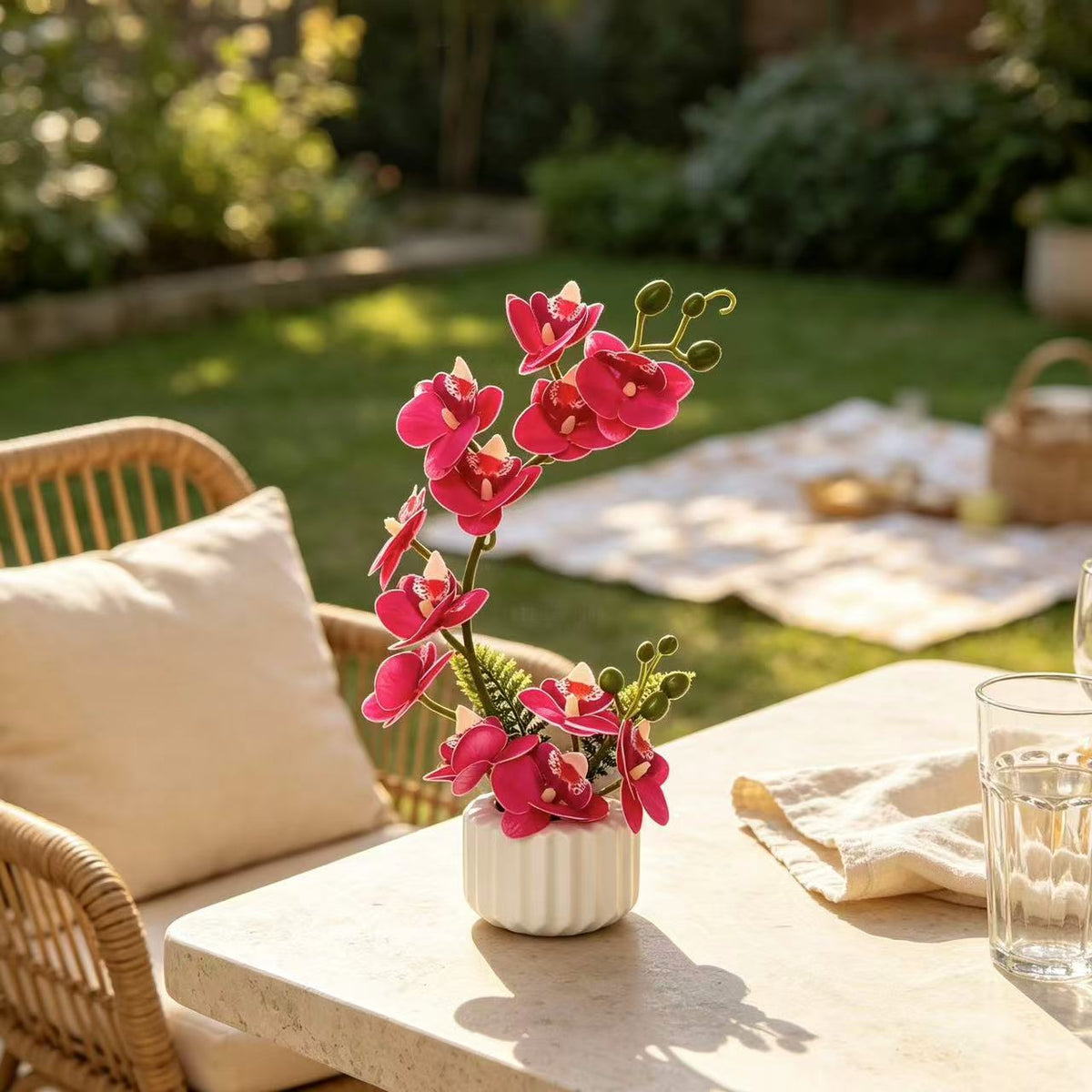 Elegante Orchideenblumenarrangement