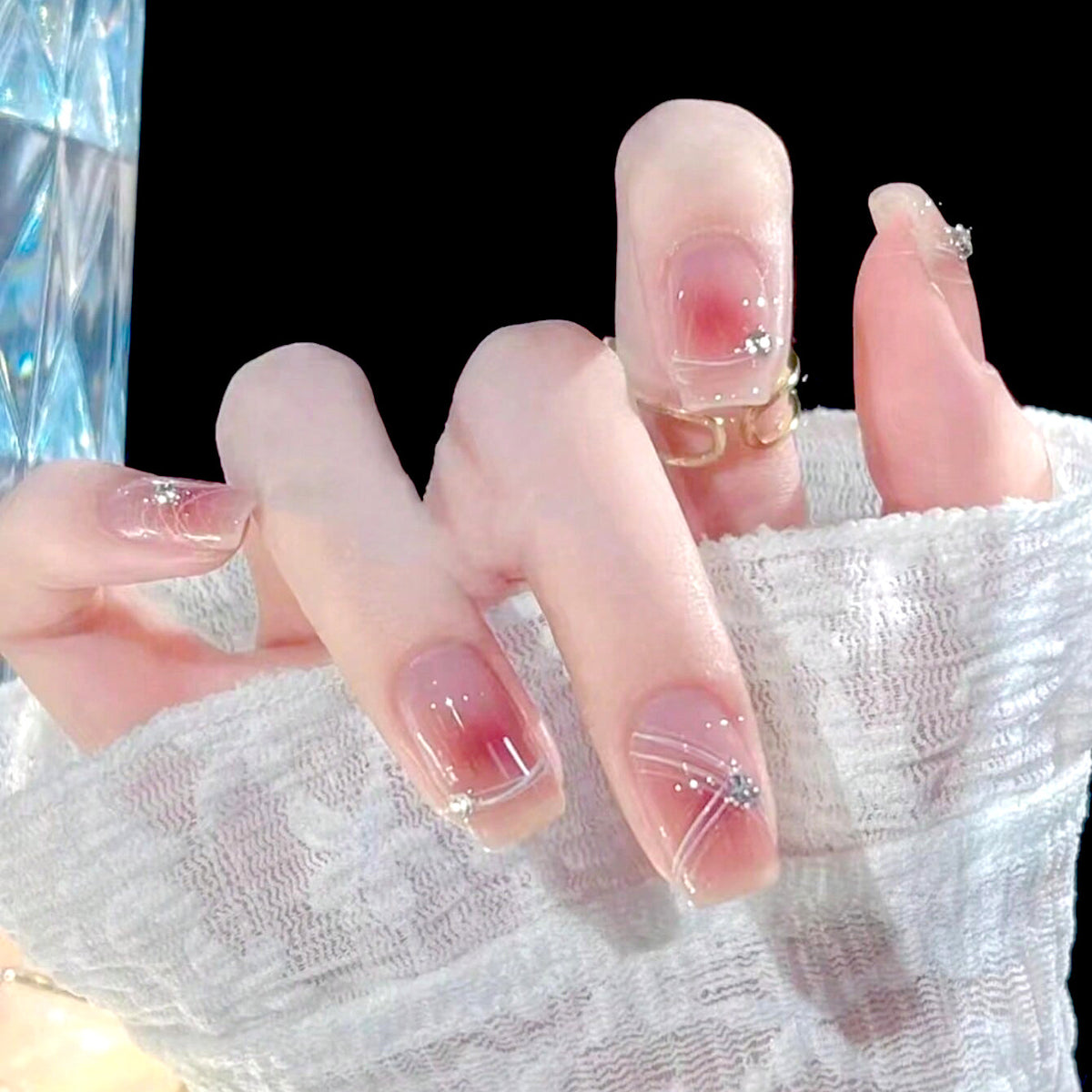 Elegantes Strass-Nagelkunst-Set