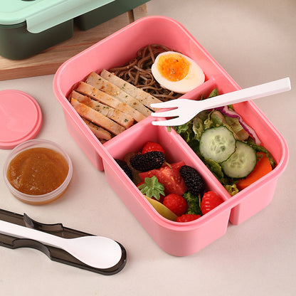 Multifunktionale Bento-Lebensmittelaufbewahrungsbox mit integrierten Utensilien