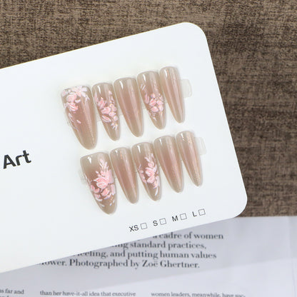 Elegantes Press-On-Nagelkunst-Set mit floralem Design Brehn
