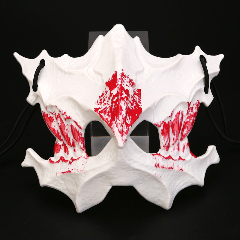 Halbgesichtsmaske mit fletschenden Vampirzähnen und verstellbarem Gummiband