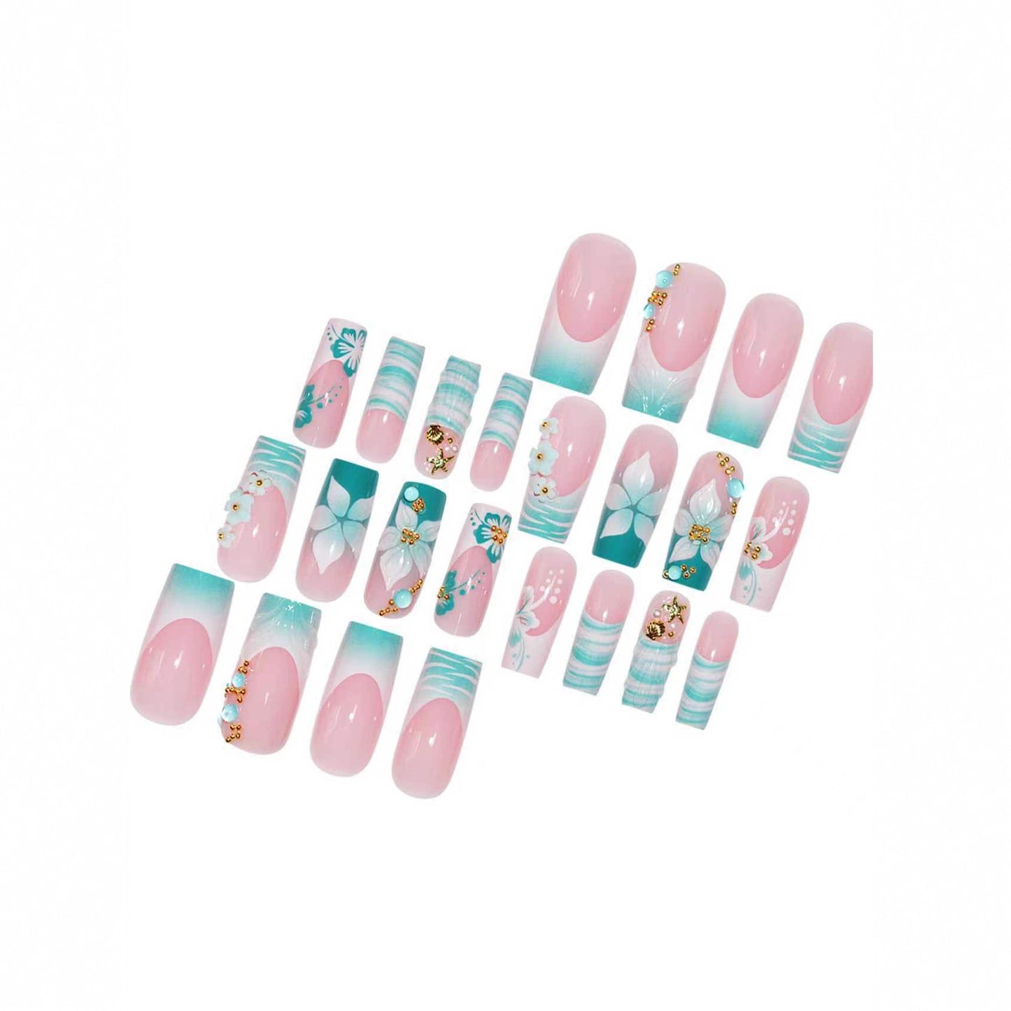 Luxuriöse Floral Art Nagelverstärkungen Brehn