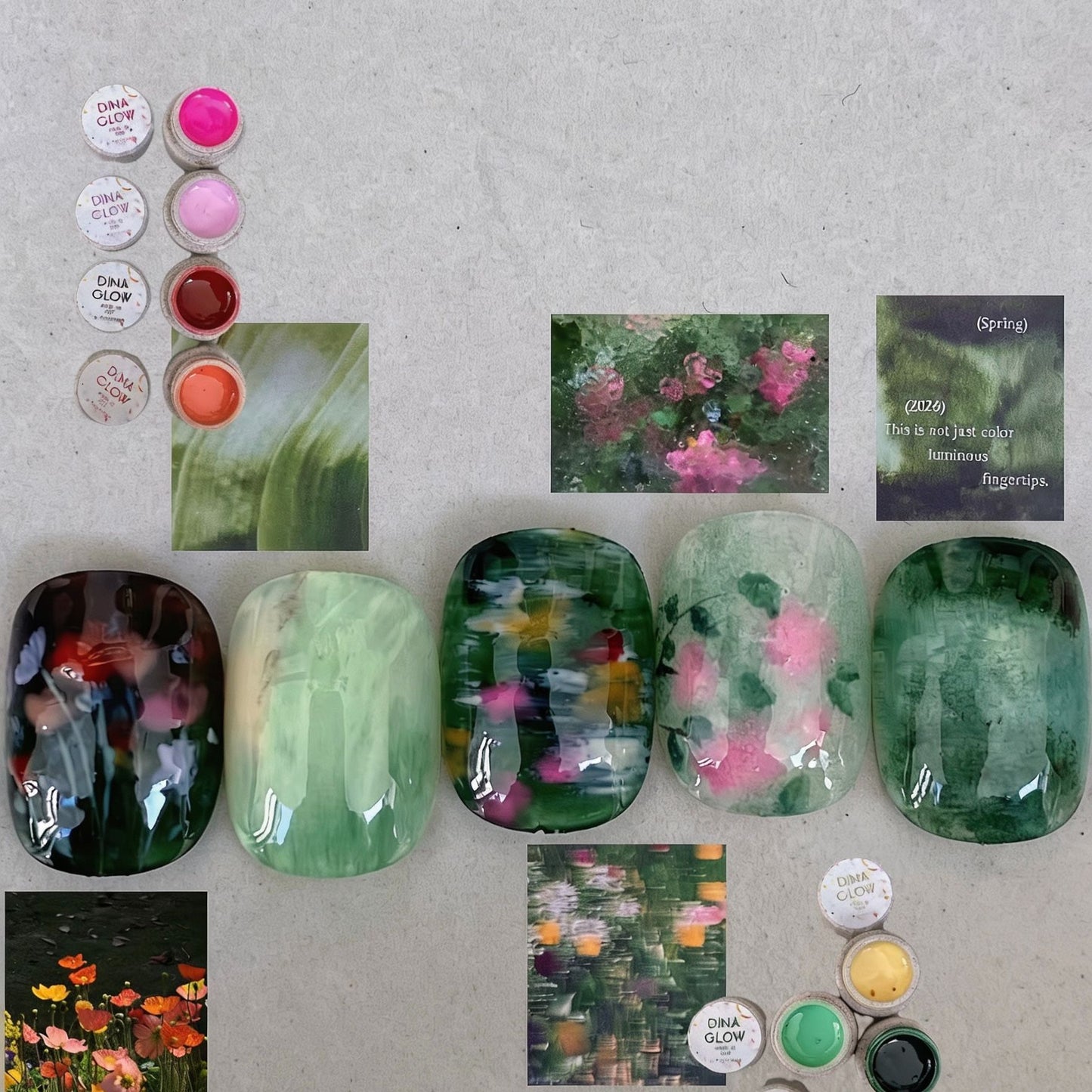 Künstlerisches katzenmotiviertes Press-On-Nagelkunstset Brehn