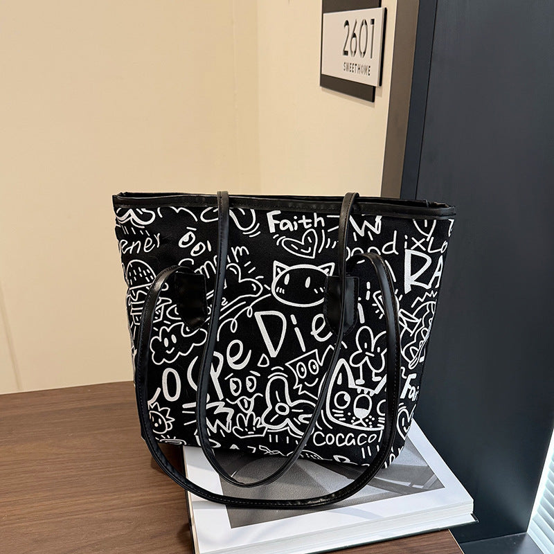 WoArtistic Grafikdruck Schulter Tote Bag Brehn