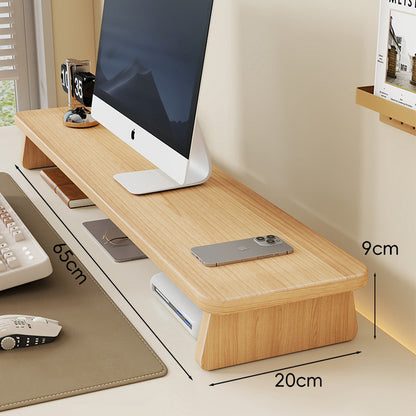 Bamboo Monitor Riser Schreibtisch Organizer mit Unterregal und Kabelmanagement