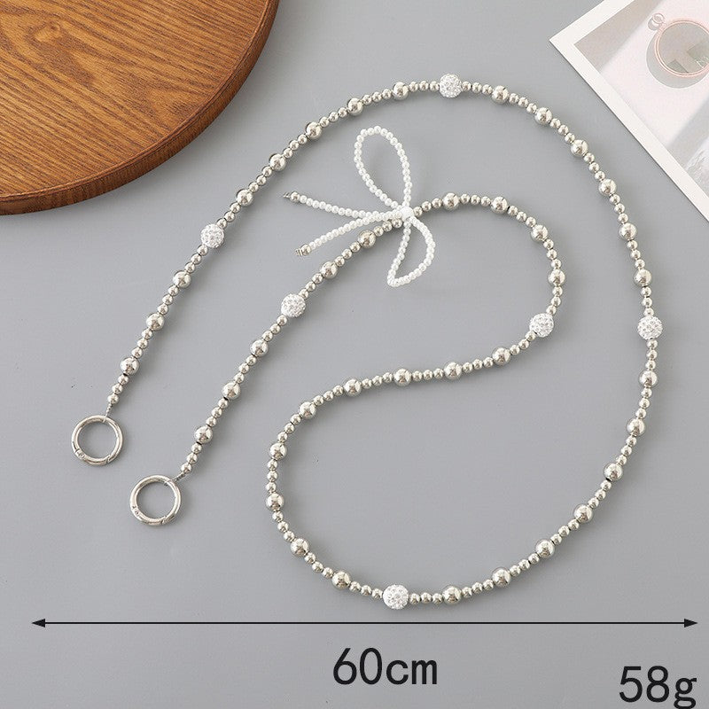 Elegante Perlen- und Kettenhalskette Brehn