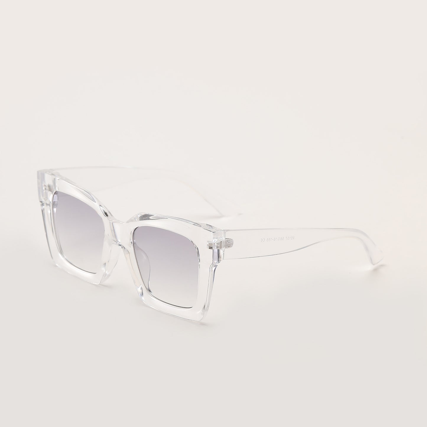 Damen modische quadratische Sonnenbrille mit transparentem Rahmen Brehn
