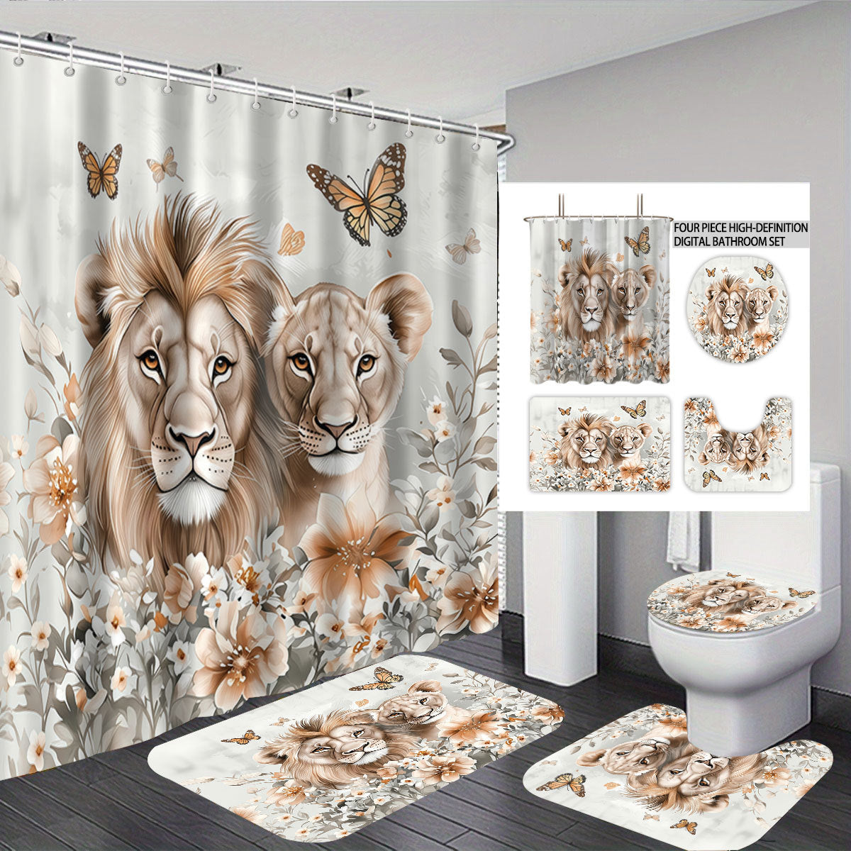 Cartoon Lamm-Themen Badezimmer Dekor Set Brehn