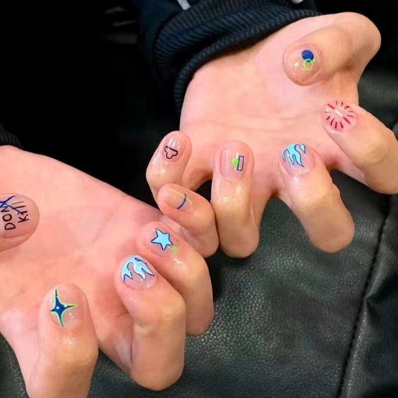 Künstlerisches Kaffee-inspiriertes Press-On Nagelkunst Set Brehn
