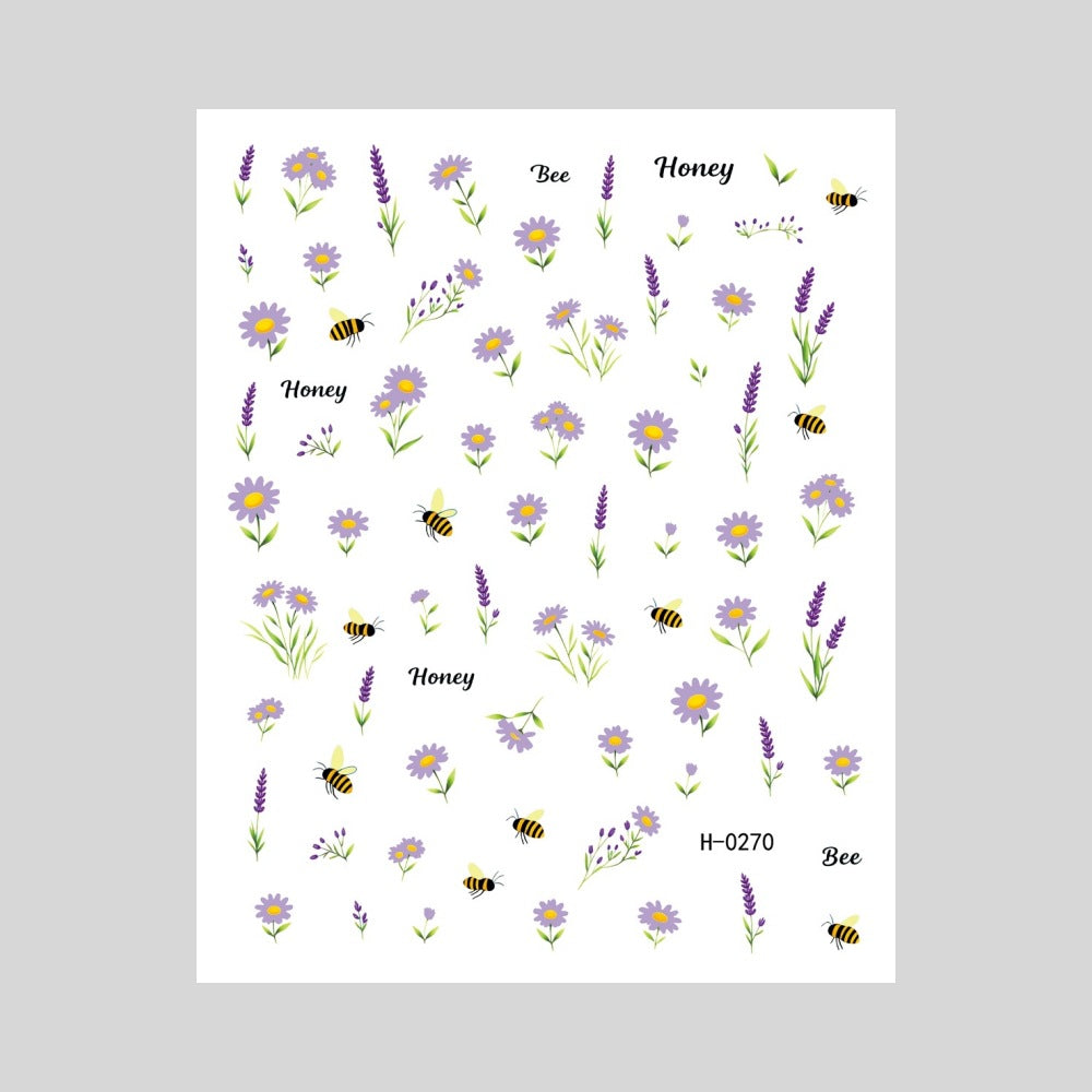 Florales Design Nagelkunst Aufkleber Set